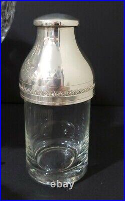 Hollywood Regency Vintage Pressed Glass Decanter Bottle Mini Bar Set RARE