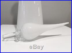 Huge Vintage Empoli Murano Italy White Cased Art Glass Decanter