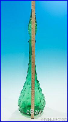 Huge Vintage Italian Empoli Rossini Lobed Glass Genie Bottle Decanter
