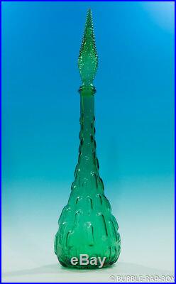 Huge Vintage Italian Empoli Rossini Lobed Glass Genie Bottle Decanter