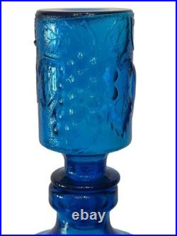 ITALY VTG NICE 20 Mid Century BLUE GLASS DECANTER BOTTLE EMPOLI MCM