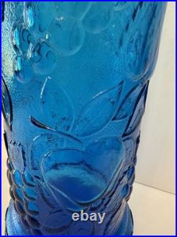 ITALY VTG NICE 20 Mid Century BLUE GLASS DECANTER BOTTLE EMPOLI MCM