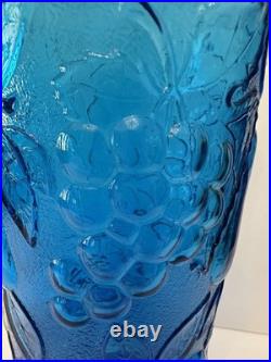 ITALY VTG NICE 20 Mid Century BLUE GLASS DECANTER BOTTLE EMPOLI MCM