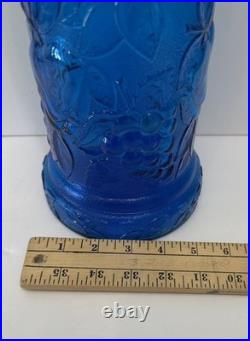 ITALY VTG NICE 20 Mid Century BLUE GLASS DECANTER BOTTLE EMPOLI MCM