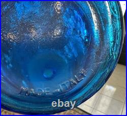 ITALY VTG NICE 20 Mid Century BLUE GLASS DECANTER BOTTLE EMPOLI MCM