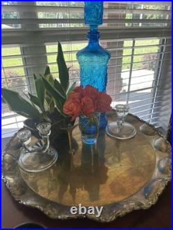 ITALY VTG NICE 20 Mid Century BLUE GLASS DECANTER BOTTLE EMPOLI MCM