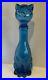 Italian-EMPOLI-Blue-Glass-Cat-Decanter-Genie-Style-Bottle-with-Stopper-15-VGC-01-km