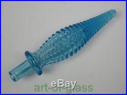 Italian/Empoli blue decorative glass decanter/genie bottle vintage retro 1960s