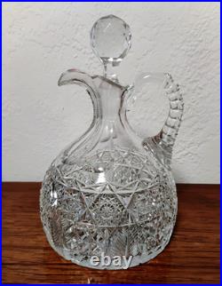 J. Hoare & Co Corning Antique Abp American Brilliant Period Cut Glass Decanter
