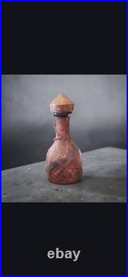 Jeype vintage Spanish glass decanter wrapped in embossed, tooled leather Bottle