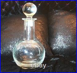 Kosta Signed Antique Vintage Decanter Crystal Orb Bulbous Circle Bubble Round