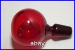 Kosta Smoke Glass Decanter with Red Stopper Vicke Lindstrand LH 1519