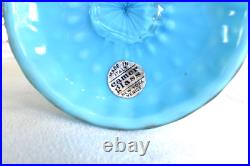 LG Vintage Blue 19 1/2 BARBINI Murano CAMER Glass Sticker Genie Bottle Decanter