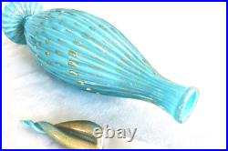 LG Vintage Blue 19 1/2 BARBINI Murano CAMER Glass Sticker Genie Bottle Decanter