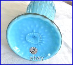 LG Vintage Blue 19 1/2 BARBINI Murano CAMER Glass Sticker Genie Bottle Decanter