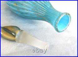 LG Vintage Blue 19 1/2 BARBINI Murano CAMER Glass Sticker Genie Bottle Decanter