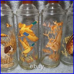 LOT (5) Vintage Cabin Still Sportsman's Collection glass whiskey decanters 60's LOT (5) Vintage Cabin Still Sportsman's Collection glass whiskey decanters 60's
