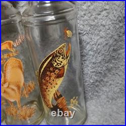 LOT (5) Vintage Cabin Still Sportsman's Collection glass whiskey decanters 60's