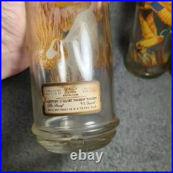 LOT (5) Vintage Cabin Still Sportsman's Collection glass whiskey decanters 60's