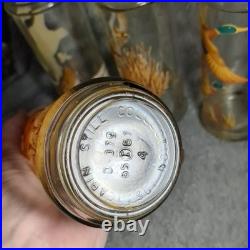 LOT (5) Vintage Cabin Still Sportsman's Collection glass whiskey decanters 60's