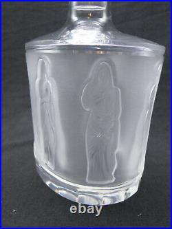Lalique France Femmes Decanter w Stopper Clear & Frosted Crystal Glass signed