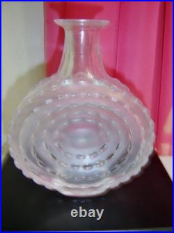 Lalique France Vintage Parme Glass Decanter Signed