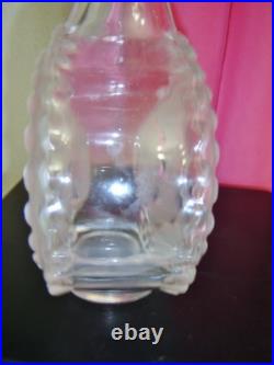 Lalique France Vintage Parme Glass Decanter Signed
