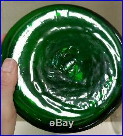 Large 22 Vintage Mid Century Modern Green Blenko Vase / Decanter w Stopper