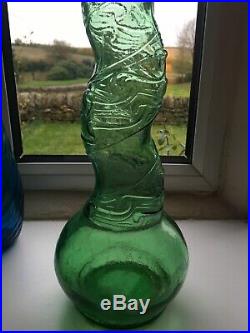 Large 94cm Giant Vintage Green Glass Genie Bottle Decanter