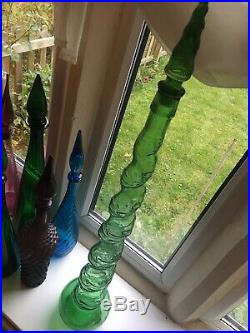 Large 94cm Giant Vintage Green Glass Genie Bottle Decanter