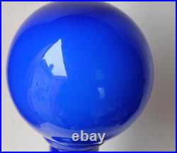Large Cobalt Blue Cased Genie Bottle Decanter Mcm Glass Italy Vintage Empoli