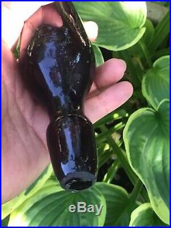 Large Deep Purple Fluted Vintage MCM Italian Empoli Genie Bottle Decanter Glass