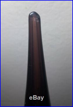 Large Purple 26.5 Vintage Italian Empoli Style Genie Bottle Decanter Glass