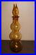 Large-VINTAGE-AMBER-GLASS-GENIE-BOTTLE-Bulbous-Stopper-RARE-21-tall-01-owkm