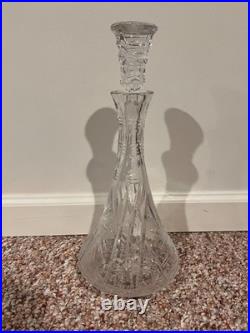 Large Vintage American Brilliant Cut Clear Crystal Glass Decanter Wine Liquor Large Vintage American Brilliant Cut Clear Crystal Glass Decanter Wine Liquor