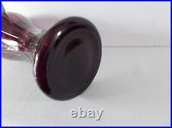 Large Vintage Empoli-like Purple Amethyst Glass Genie Bottle Decanter MCM 1960s