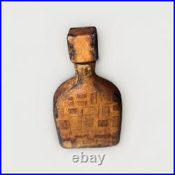 Leather Bound Vintage mid century modern Empoli Brutalist Bottle Made In Italy