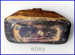 Leather Bound Vintage mid century modern Empoli Brutalist Bottle Made In Italy