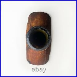 Leather Bound Vintage mid century modern Empoli Brutalist Bottle Made In Italy