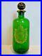 Liquor-Decanter-with-Stopper-Green-Glass-Gold-Crest-Vintage-Made-in-France-EUC-01-gldk