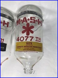 M. A. S. H. 4077th Gin Bourbon Decanter Glass IV Dispenser MASH man Cave Bar VTG