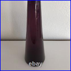 MCM 24.5 Tall Empoli Purple Amethyst Glass Bottle Decanter Vintage 1960's