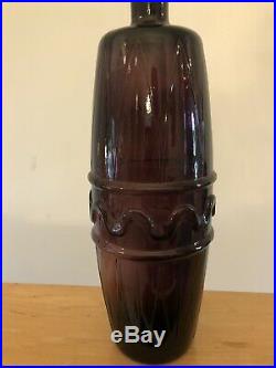 MCM Vintage Genie Bottle Decanter Rossini Empoli Italy Purple Amethyst 18 3/4