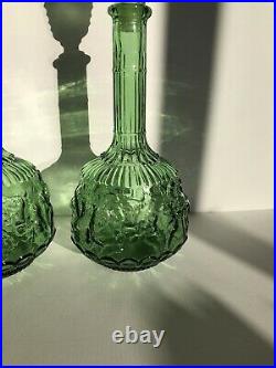 Made in Italy 13" Tall Zodiac Green Glass Decanter 