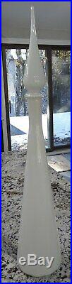MCM Vtg Italian Empoli White Cased Glass Huge 29 Decanter Genie Bottle Flame