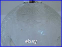 MID Century Crystal Cut Glass Decanter Sterling Silver Neck 9'' 1940s Vintage