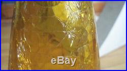 MID Century Vintage Blenko Winslow Anderson Crackle 920l Decanter Yellow