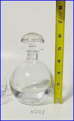 MOSER Culbuto Decanter and Glasses MARKED Vintage