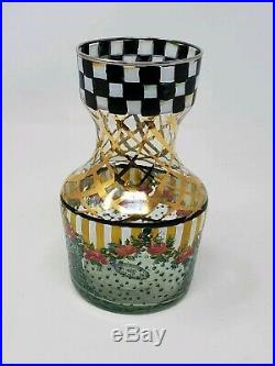 Mackenzie Childs Vintage Hand Painted Glass Circus Carafe
