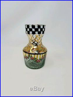Mackenzie Childs Vintage Hand Painted Glass Circus Carafe